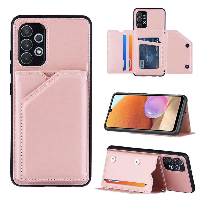 For Samsung Galaxy A32 4G (EU Version) Skin Feel PU + TPU + PC Back Cover Shockproof Case with Ca...