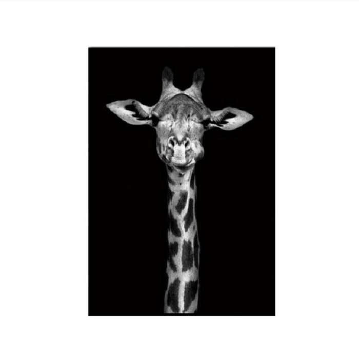 Simple Black and White Animal Decoration Painting Study Living Room Sofa Background Wall Painting...