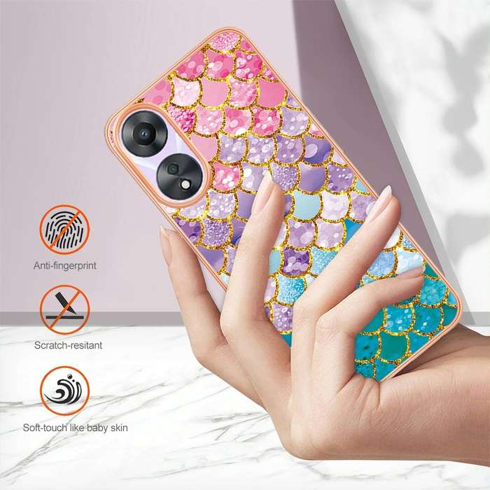 For OPPO A78/A58 Electroplating IMD TPU Phone Case(Colorful Scales)