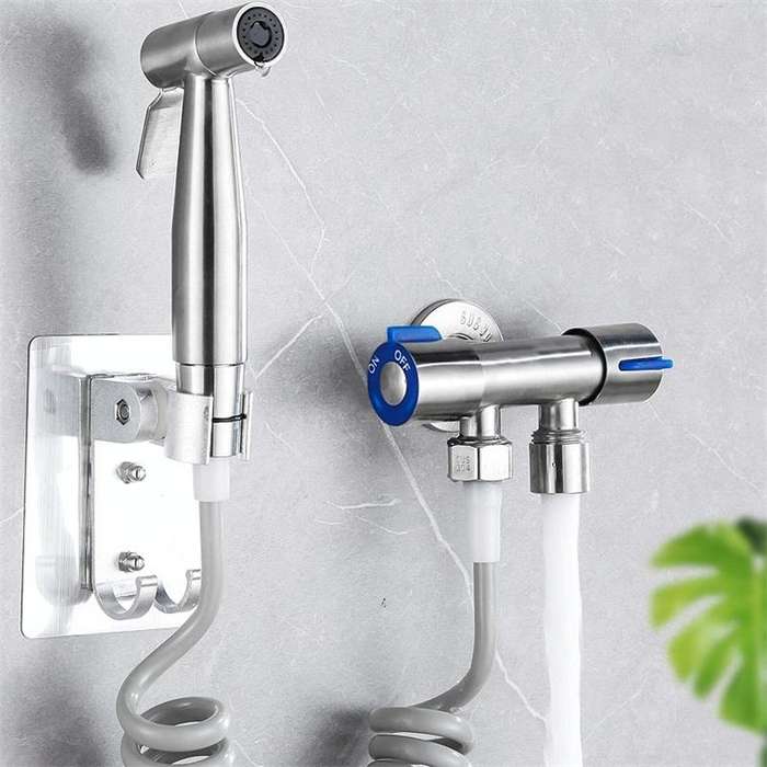 Stainless Steel One-In-Two-Out Multi-Function Three-Way Valve Faucet, Specification: Double 4-poi...