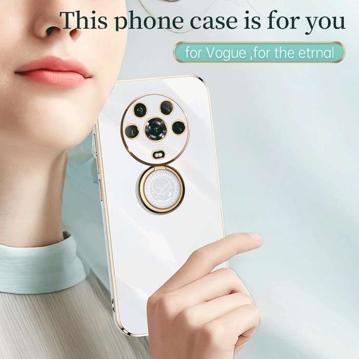 For Honor X8 5G XINLI Straight Edge 6D Electroplate TPU Phone Case with Ring Holder(Black)