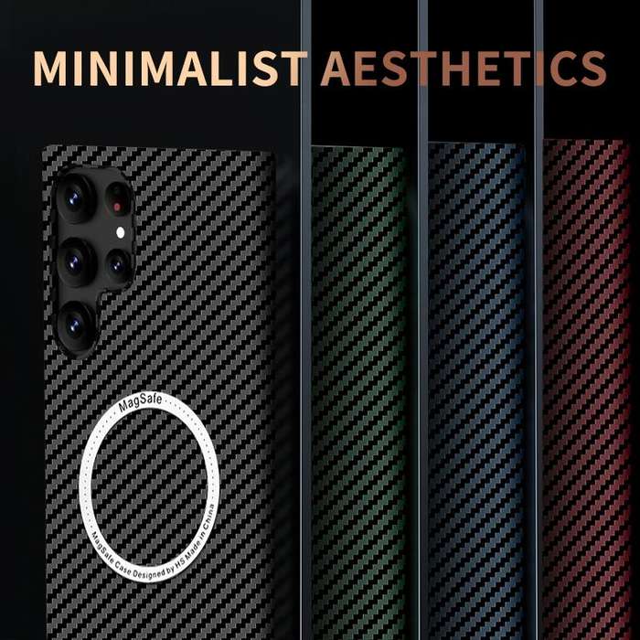 For Samsung Galaxy S23 5G Carbon Fiber Texture MagSafe Magnetic Phone Case(Green)
