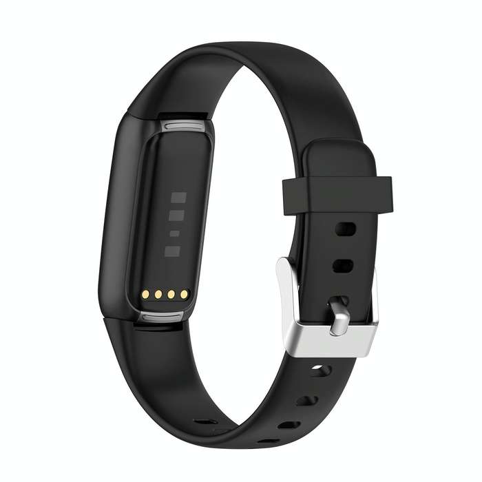 For Fitbit Luxe Silicone Watch Band, Size:S(Black)