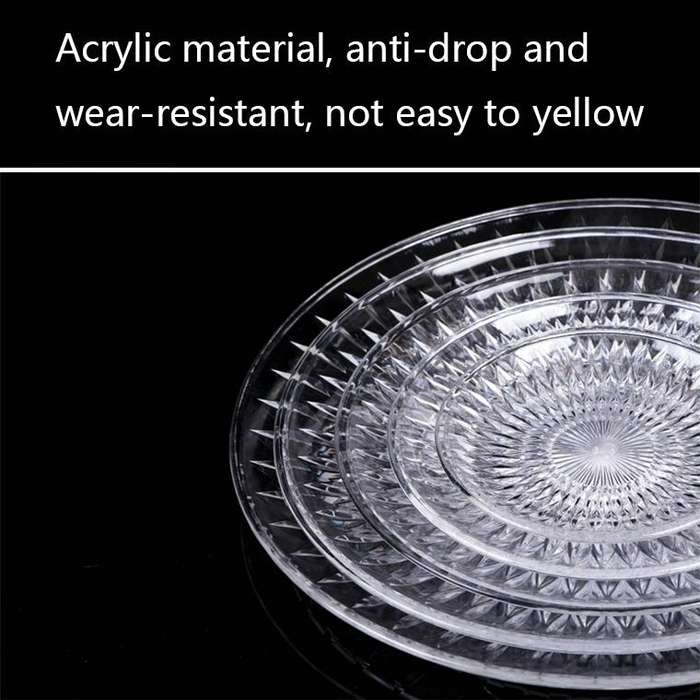 5 PCS Acrylic Round Transparent Fruit Dish, Diameter: 15cm(Lotus)