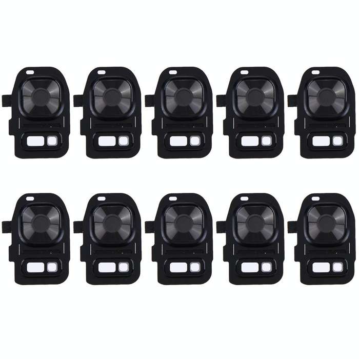 For Galaxy S7 / G930 10pcs Rear Camera Lens Cover + Flashlight Bracker (Black)