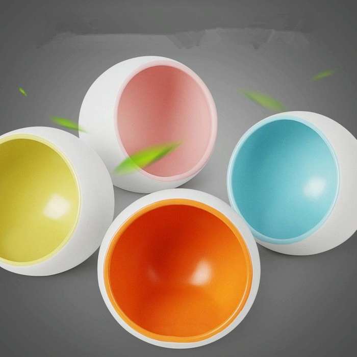 Ceramic Capsule Cat Bowl Water Bowl Pet Supplies, Size:S(Orange)
