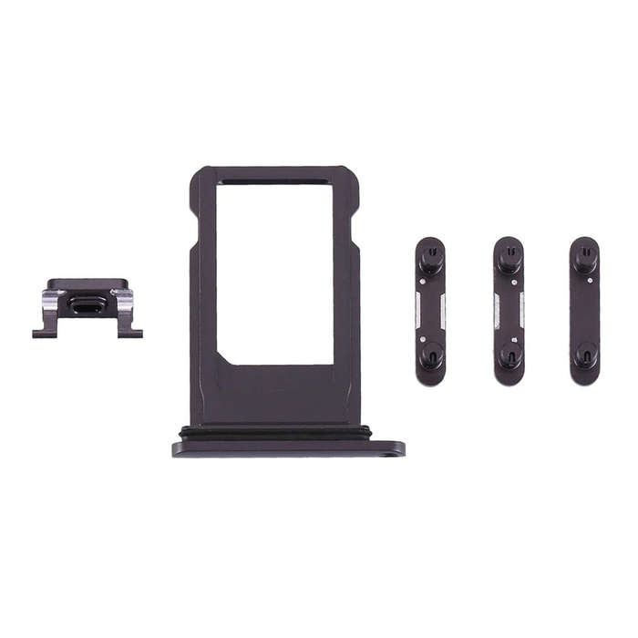 Card Tray + Volume Control Key + Power Button + Mute Switch Vibrator Key for iPhone 8 Plus(Grey)