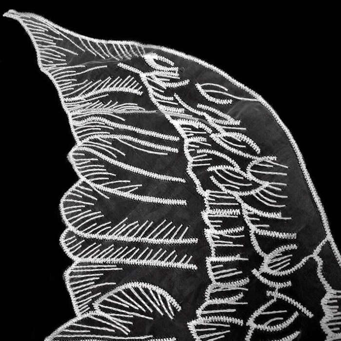 Gold 1 Pair Organza Wings Shape Embroidery DIY Clothing Accessories