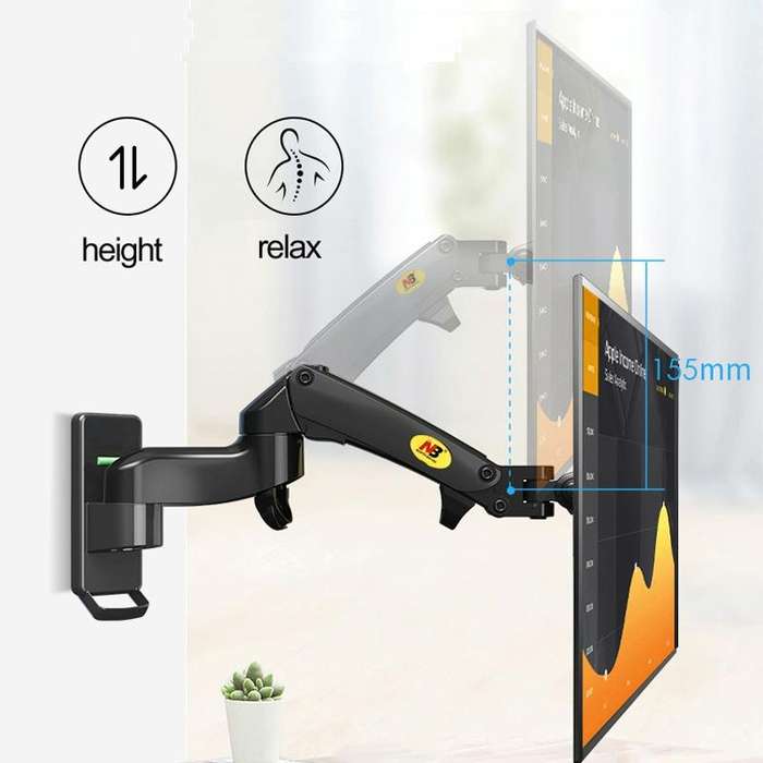 NORTH BAYOU Universal Telescopic Rotating Lifting Monitor Bracket, Model: F150 (Silver)