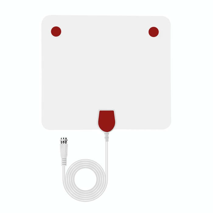 Ultra-thin Indoor HD Digital TV Antenna with 50 Miles Long Range Amplifier(White)