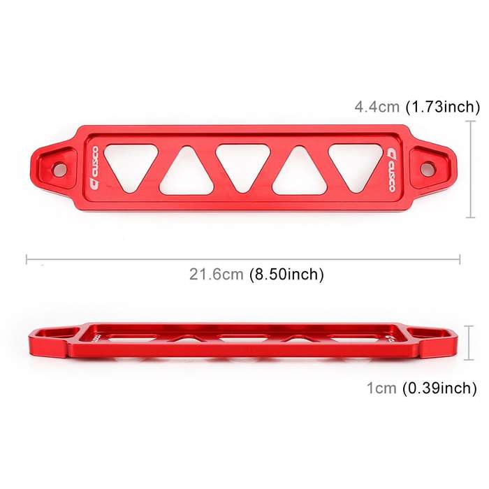 Universal Car Long Stainless Steel Battery Tie Down Clamp Bracket, Size: 21.6 x 4.4 x 1cm (Red)