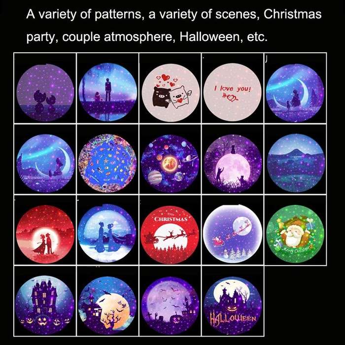C210 Christmas / Halloween / Tanabata Colorful Laser Star Projection Light Night Light(Christmas 2)