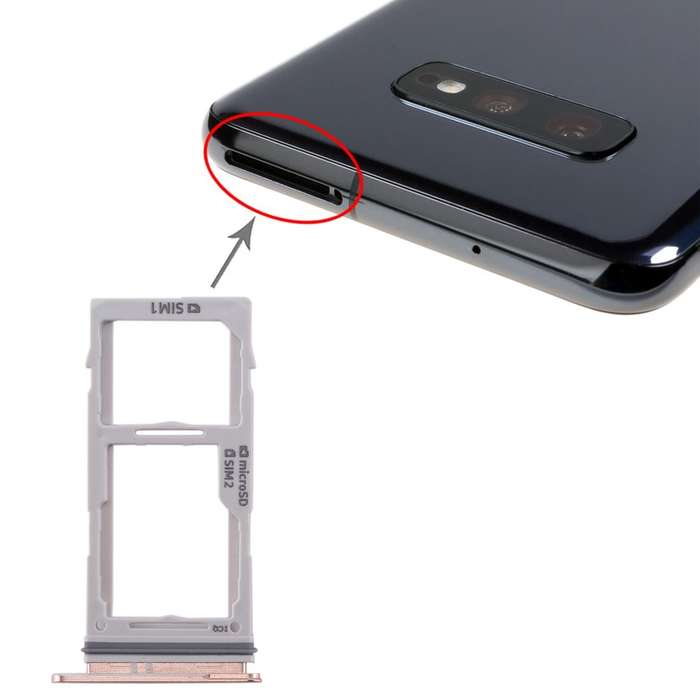 For Galaxy S10+ / S10 / S10e SIM Card Tray + SIM Card Tray / Micro SD Card Tray(Rose Gold)