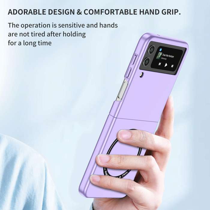 For Samsung Galaxy Z Flip4 Magsafe Magnetic Folding PC Phone Case(Purple)