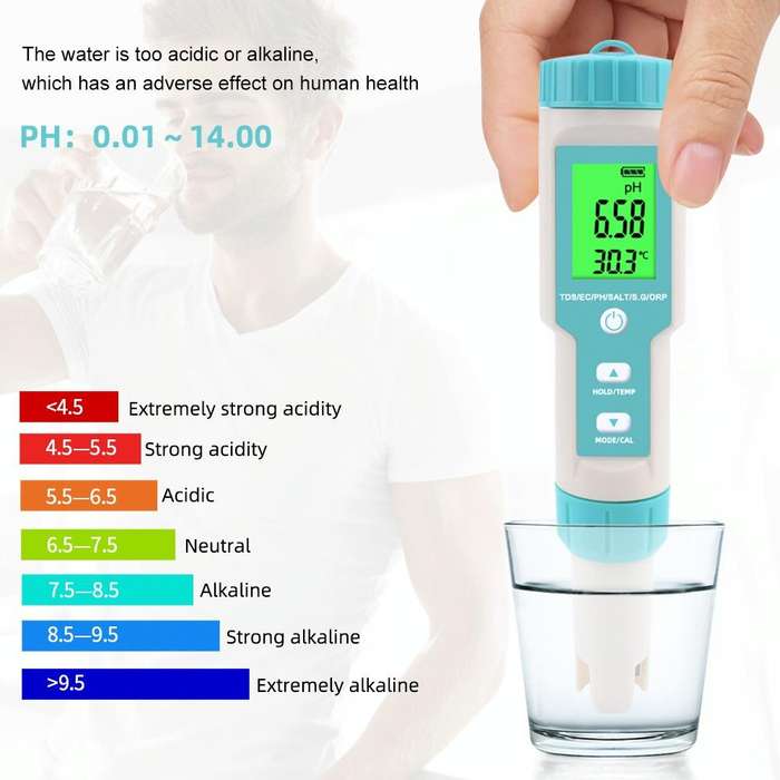 C-600A 7 In 1 Temperature/Salinity/PH/TDS/EC/ORP/SG Monitoring Pen(without Battery and Powder)