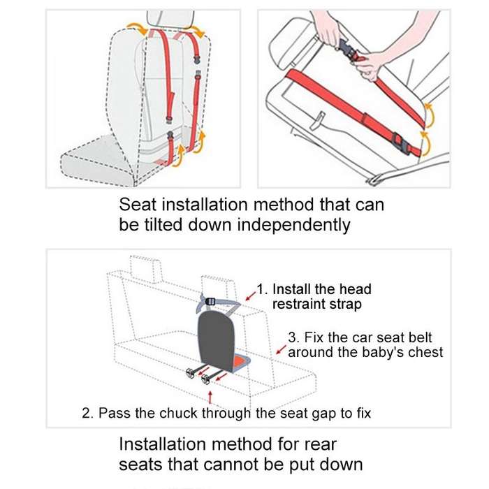 Car Portable Children Safety Seat, Size:50 x 33 x 21cm (For 0-5 Years Old)(Orange + Black)