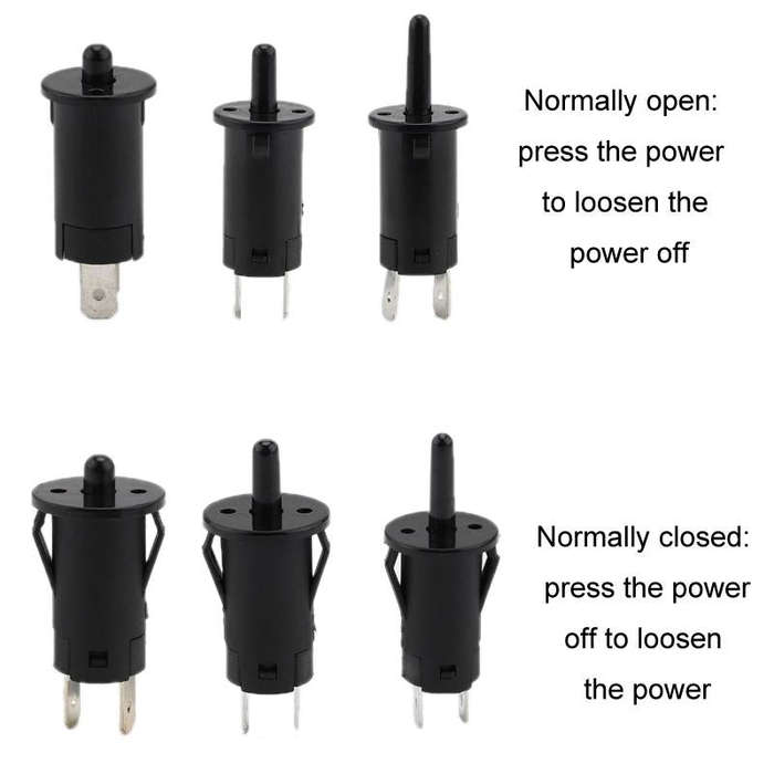 3pcs Refrigerator Door Light Switch Wardrobe Door Self-reset Switch, Size: Normally Closed 4.6mm