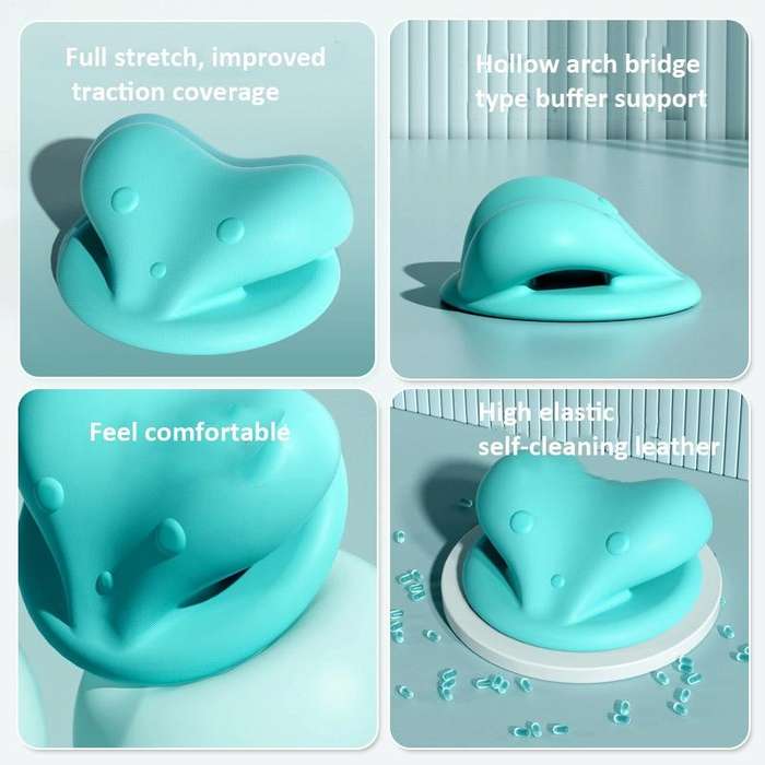 Neck And Shoulder Stretcher Relaxer Cervical Spine Chiropractic Traction Pillow(Pink)