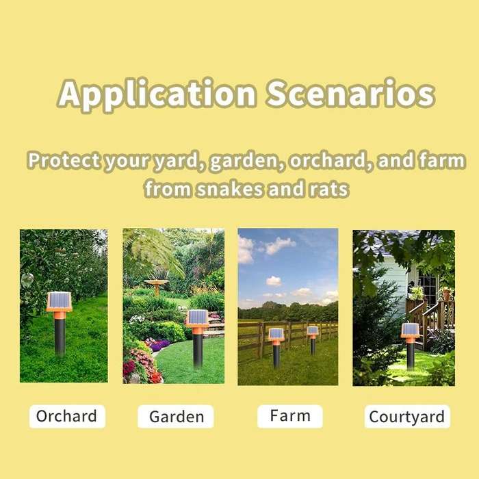 SJZ057 Outdoor IP66 Waterproof Solar Ultrasonic Rat Repeller Orchard Ultrasonic Animal Repeller(O...
