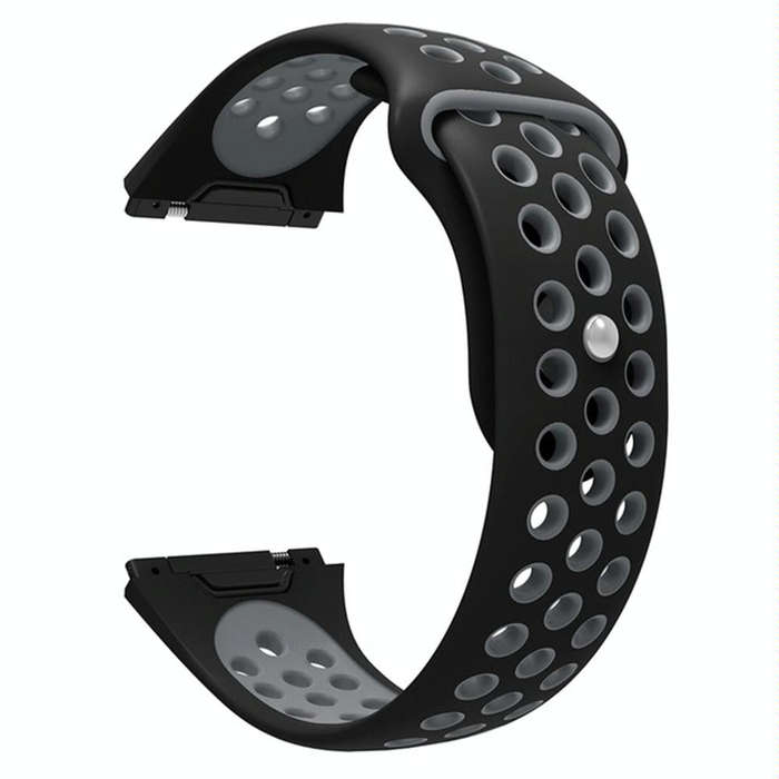 For Fitbit Ionic Breathable Two-tone Silicone Watch Band(Black Grey)