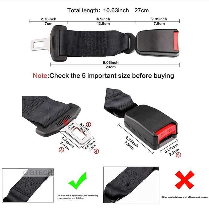 2 PCS Child And Pregnant Woman Car Seat Belt Extender, Length:26cm(Black)