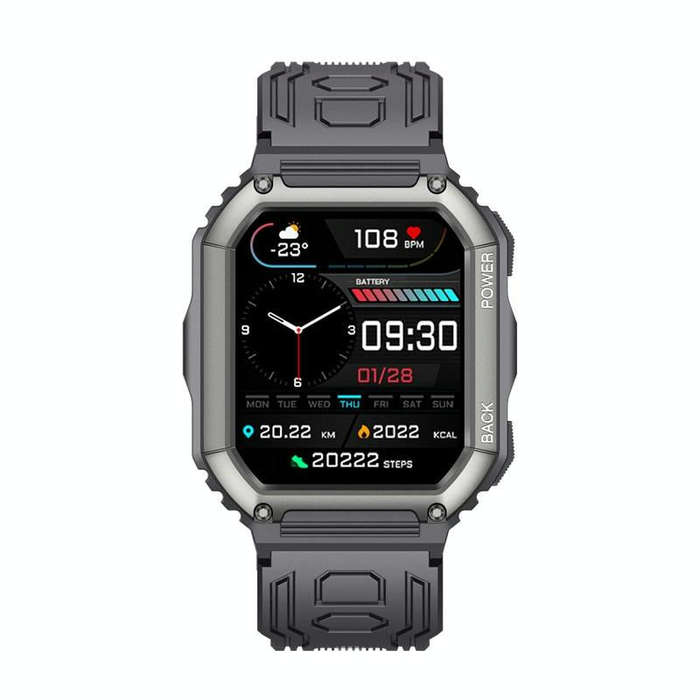 KR06 1.8 Inch Heart Rate Blood Pressure Monitoring Smart Calling Watch(Black)