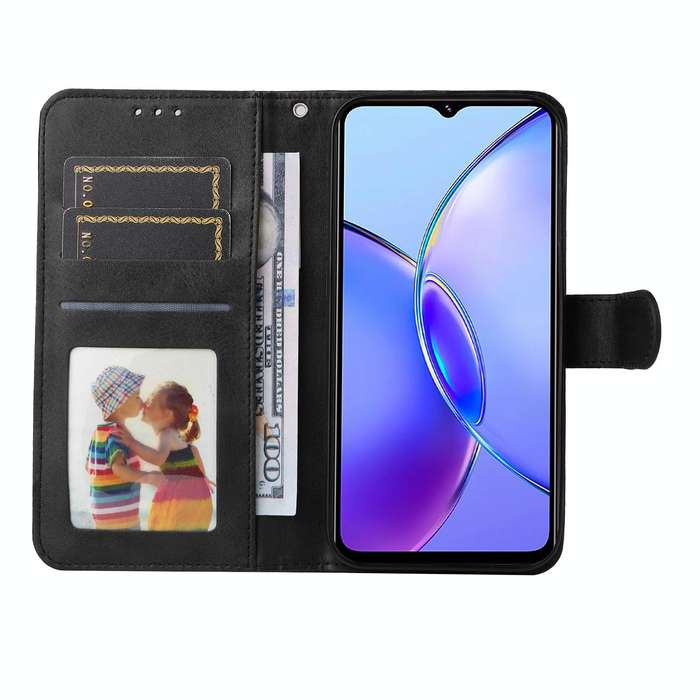 For vivo Y17s Classic Calf Texture Flip Leather Phone Case(Black)