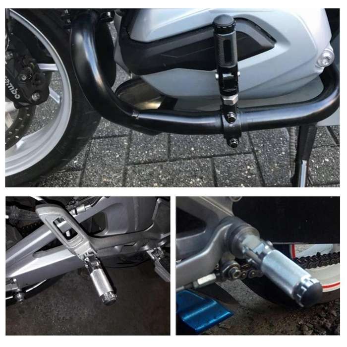 MB-BF006-BK 2 PCS Universal Motorcycle Motor Bike Folding Footrests Footpegs Foot Rests Pegs Rear...