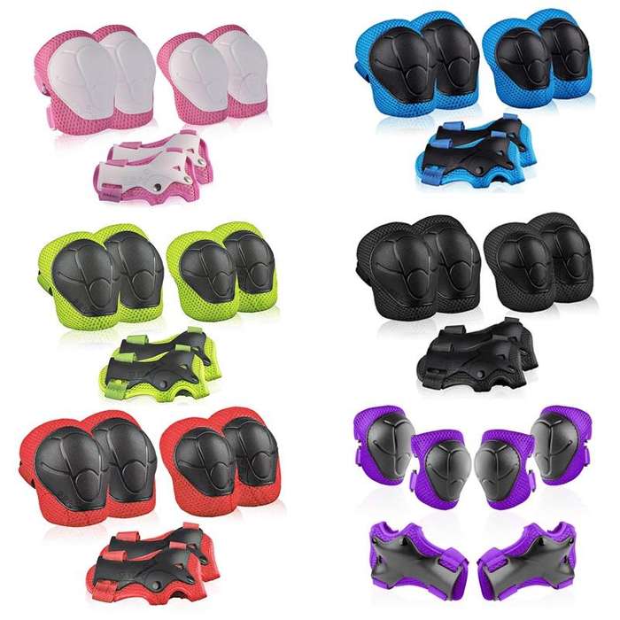 DD-610 6 In 1 Children Riding Sports Protective Gear Set(Purple)