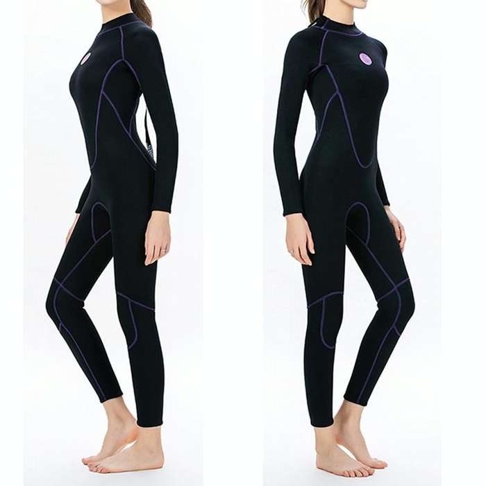SLINX 1714 3mm Neoprene Super Elastic Warm Long-sleeved Full Body One-piece Wetsuit for Women, Si...