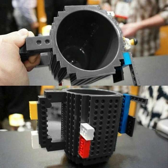 Building Blocks Design Creative Milk Mug Coffee Cup Build-on Brick Drinking Water Holder, Value:3...