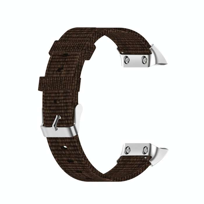 For Garmin Forerunner 35 / 30 Universal Nylon Canvas Watch Band(Coffee)