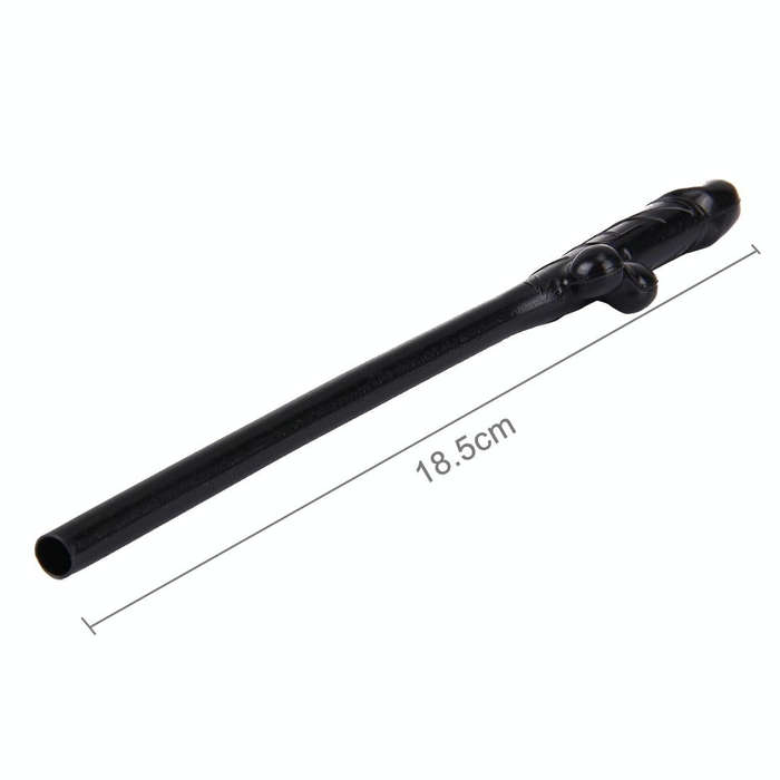 10 PCS Dicky Sipping Straw, Length: about 19cm(Black)