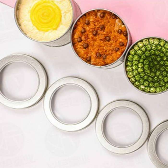 Deep Round Skylight Transparent Window Top Cover Tin Box Food Tea Can Baking Cake Box, Size:9cm x...