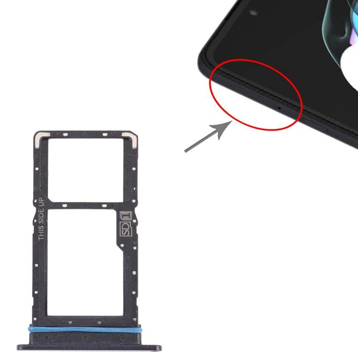 SIM Card Tray + Micro SD Card Tray for Motorola Edge 20 Lite (Black)