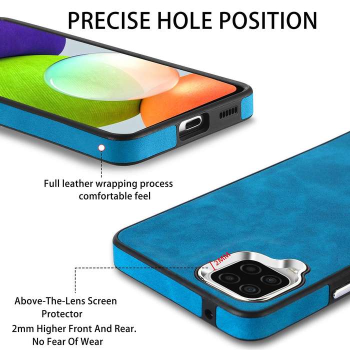 For Samsung Galaxy A22 4G Skin-Feel Electroplating TPU Shockproof Phone Case(Blue)