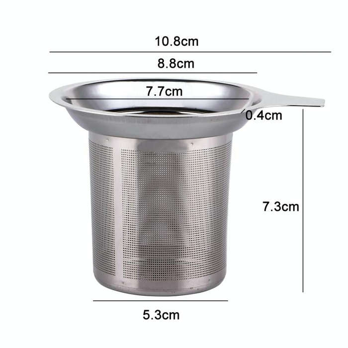 304 Stainless Steel Teapot Flat Bottom High Density Strainer With Handle(Silver)