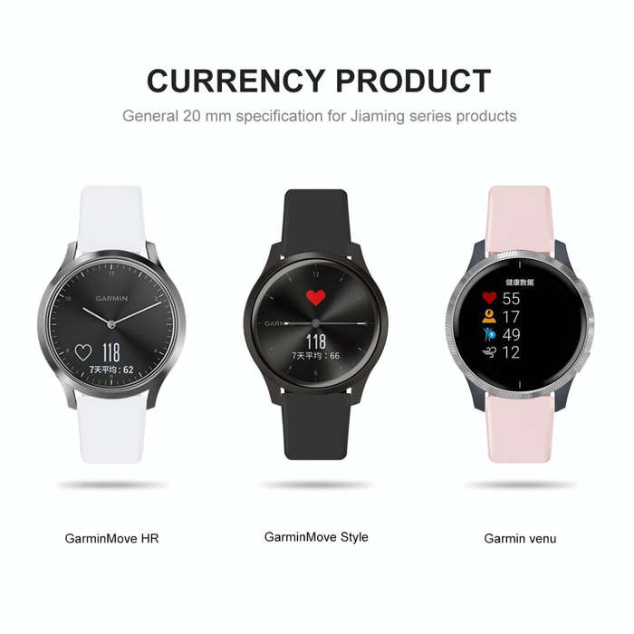 For Garmin Vivoactive 3 / Vivomove HR Solid Color Reverse Buckle Silicone Watch Band, Size: Small...