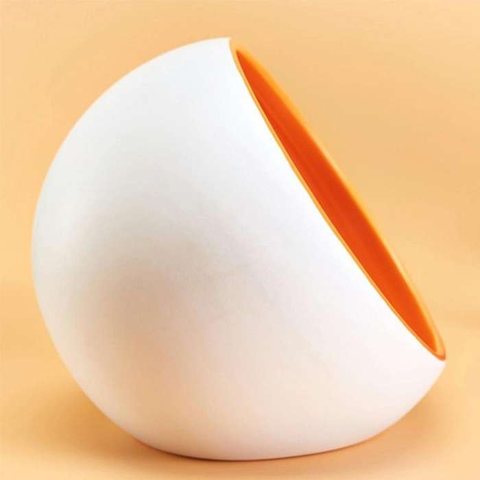 Ceramic Capsule Cat Bowl Water Bowl Pet Supplies, Size:S(Orange)
