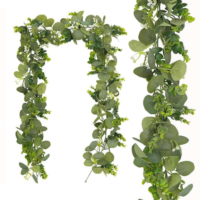 180cm Simulation Greenery Eucalyptus Ivy Leaf Rattan Hanging Fake Flower Decoration Rattan, Style...
