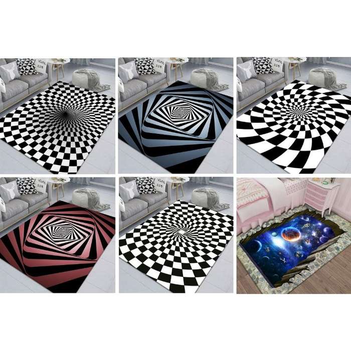 3D Stereo Rectangular Visual Geometric Living Room Carpet, Size: 80x160cm(11)