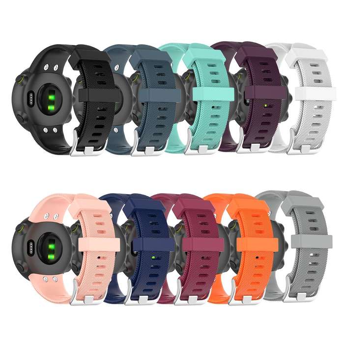 For Garmin Forerunner 45 / Forerunner 45S Universal Twill Solid Color Silicone Watch Band(Grey)