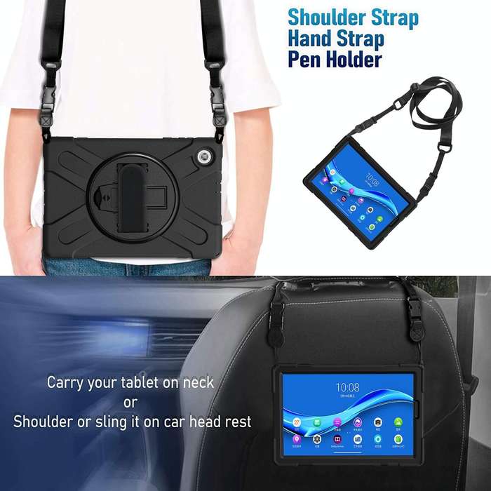 For Lenovo Tab M10 Plus TB-X606F Shockproof Colorful Silicone + PC Protective Case with Holder & ...