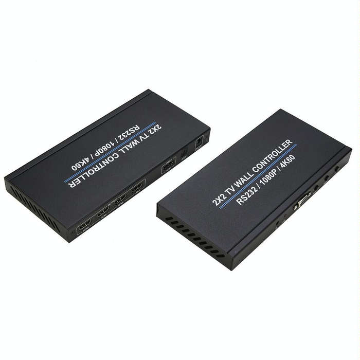 BT100 4K 60Hz 1080P 2 x 2 TV Wall Controller, Plug Type:US Plug(Black)