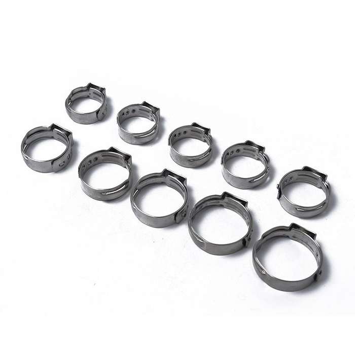 100 PCS Adjustable Single Ear Plus Stainless Steel Hydraulic Hose Clamps O-Clips Pipe Fuel Air, I...