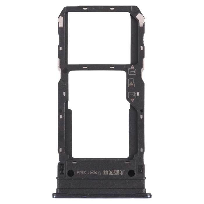 For vivo Y76s V2156A SIM Card Tray + SIM Card Tray / Micro SD Card Tray (Black)