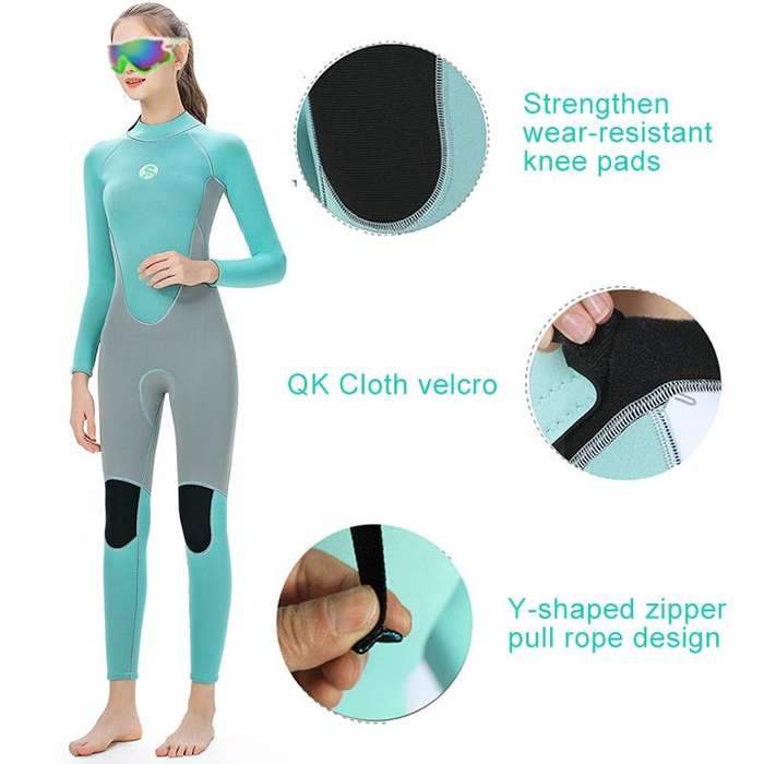 SLINX 1710 3mm Neoprene Super Elastic Wear-resistant Warm Contrast Long-sleeved One-piece Diving ...