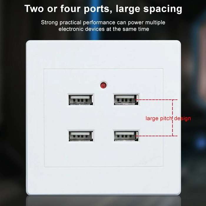 5V 3.1A 4 Ports USB Wall Charger Adapter Dock Station Socket Power Panel, 36V input