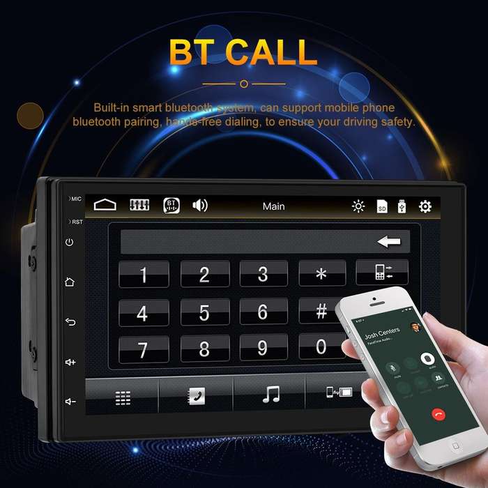 7709 7 Inch Touch Button Dual Ingot Universal MP5 Bluetooth Player, Style:, Sort by color: Standa...