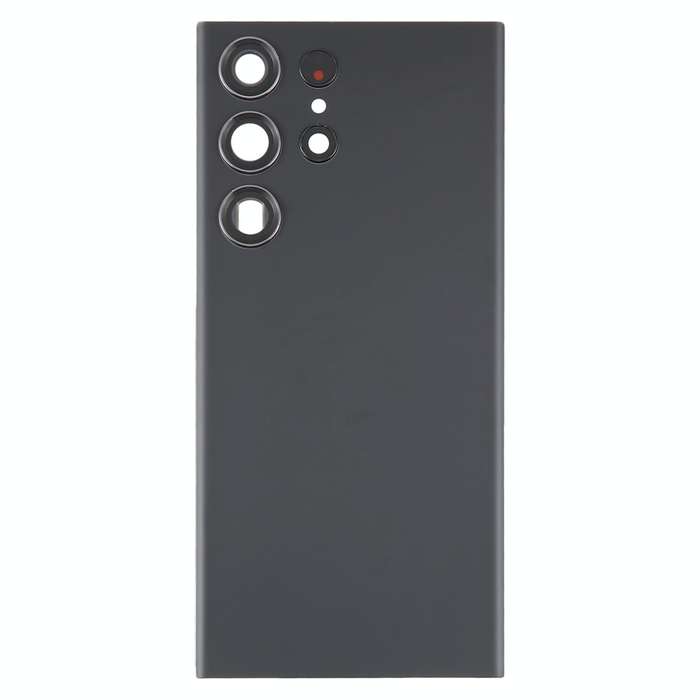 For Samsung Galaxy S23 Ultra SM-S918 Glass Battery Back Cover with Camera Lens Cover(Black)
